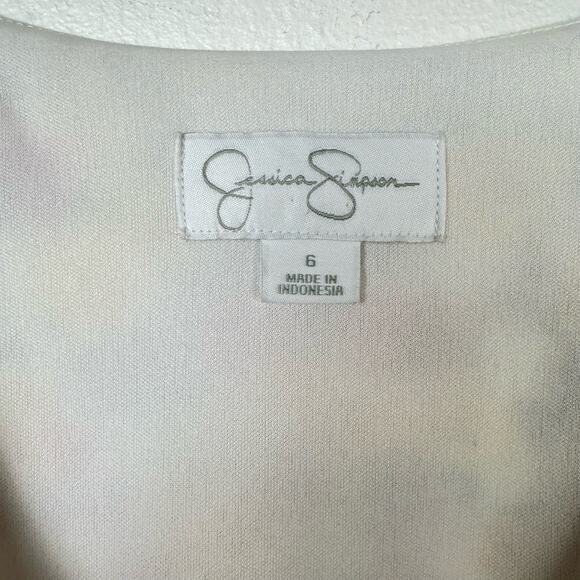 Jessica Simpson Bright Spring Floral Faux Wrap Stretch Fitted Dress - Picture 6 of 8